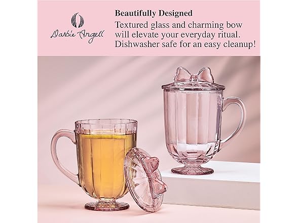 Darbie Angell Bliss Set of 2 Footed Drinking Glasses with Lid