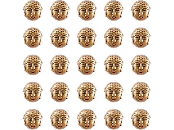 Craftdady 50pcs Antique Bronze Buddha Head Loose Beads