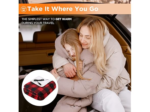 Westinghouse Heated Car Blanket, 59" x 43”