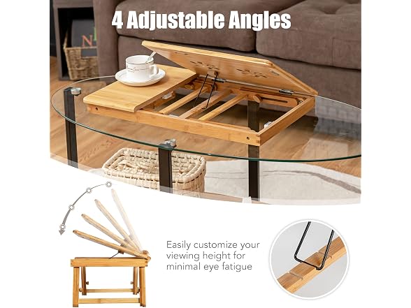 Tangkula 100% Bamboo Laptop Desk