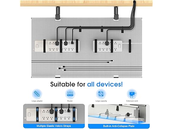 Under Desk Cable Management Tray