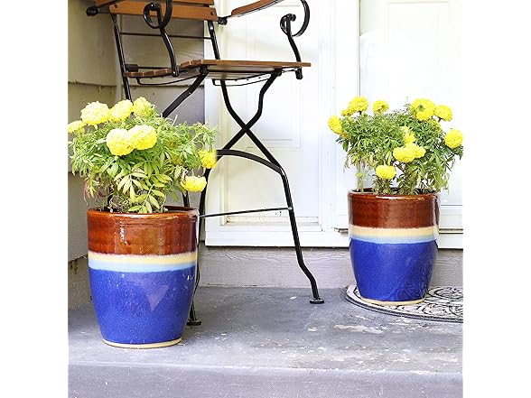 Sunnydaze 11.5-Inch Outdoor Ceramic Planters