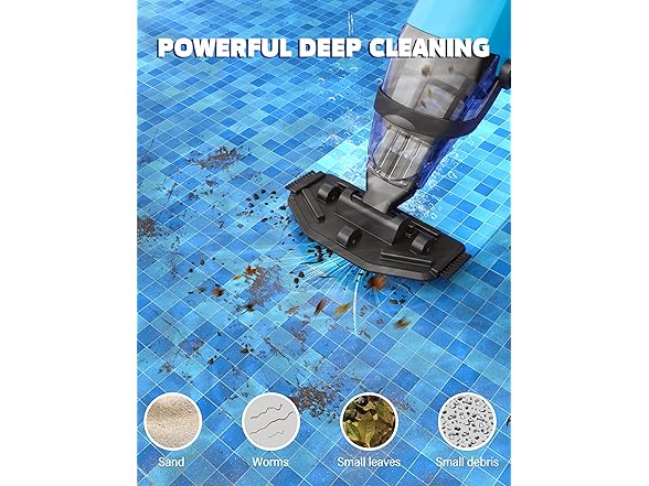 Pool Vacuum Cleaner for Above Ground Pool, Cordless Handheld (Open Box)