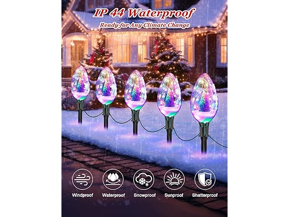 Jumbo C70 Christmas Pathway Lights, 16FT