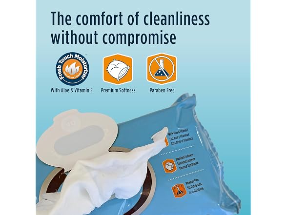 Attends Unscented Wipes Pre Moistened No Rinse - Gallery 4
