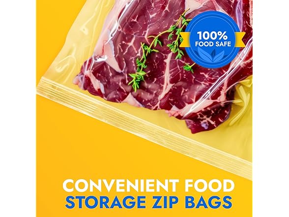 Paclord 14" x 20" Large Zip Seal Lock Bags, 6 Mil (Pack of 25) 