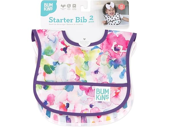 Bumkins Bibs for Baby Girl or Boy, Infant 3-9 M
