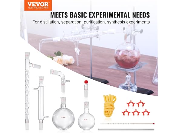 VEVOR Lab Distillation Kit, 3.3 Boro