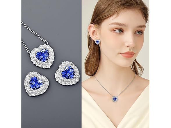 Joyssense Stud Crystal Heart Earrings