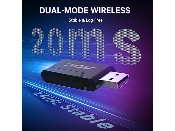 AOC Wireless Gaming Headset | Bluetooth 5.4 & 2.4GHz