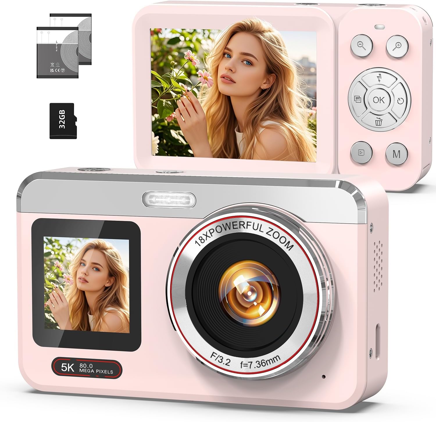 Hoorola 5K 80MP Digital Camera White - Gallery 12