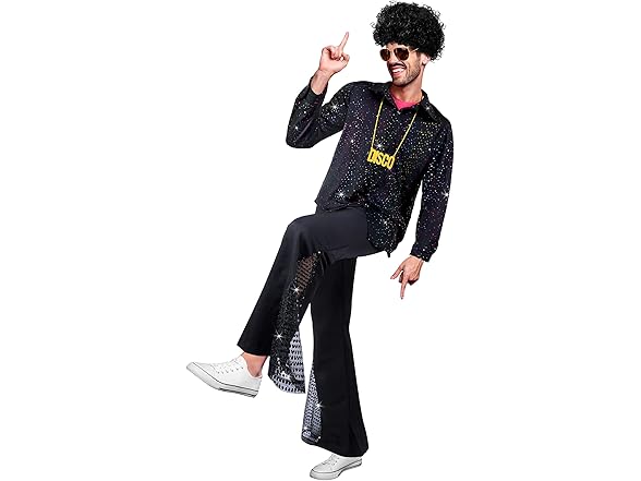 Mepase 6 Pcs Mens 70s Disco Outfits Retro Halloween Couples  (Open Box)