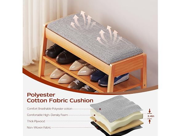 PARTPHONER Shoe Rack Bench with Storage