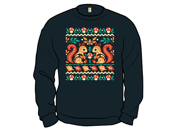 Folk Squirrells Ugly Autumn Sweater