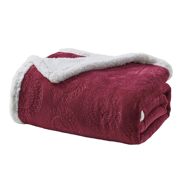 Caesar Embossed Sherpa Throw - Gallery 12
