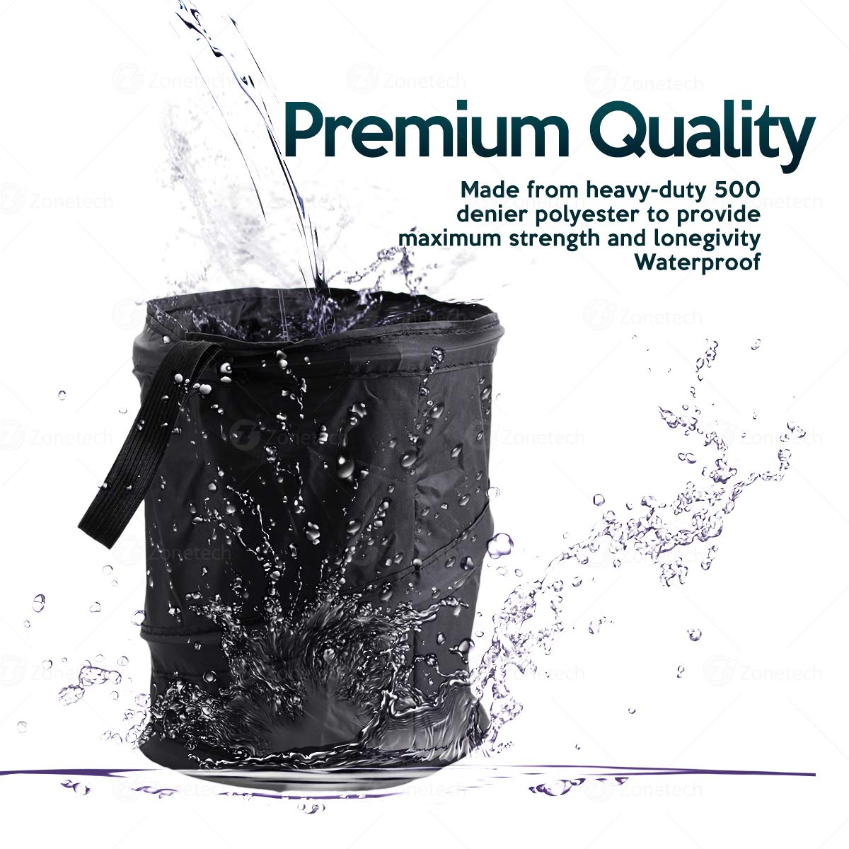 Zone Tech Universal Portable Car Trash Can - Gallery 9