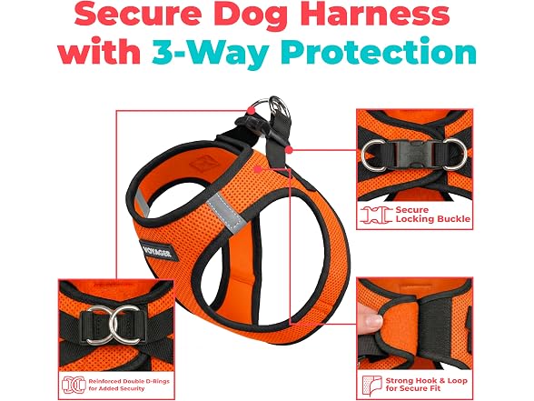 Voyager Step-in Air Dog Vest Harness Orange
