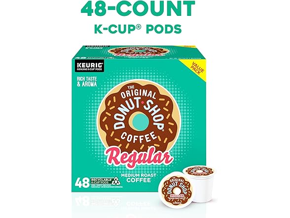 48CT The Original Donut Shop Regular, Single KCups