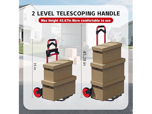 Aluminum Folding Hand Truck Dolly 330lbs