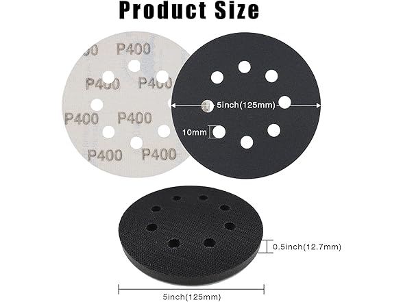 Akjwp 150PCS 5 Inch Sanding Discs Hook & Loop