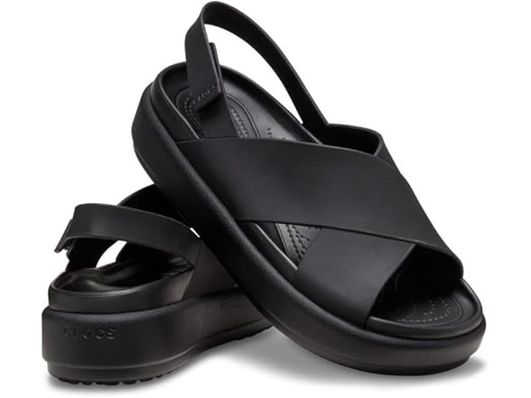 Crocs Brooklyn Luxe Womens Cross Strap Black