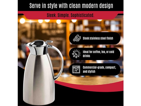 TableCraft 68oz (2L) Stainless Steel Coffee Carafe