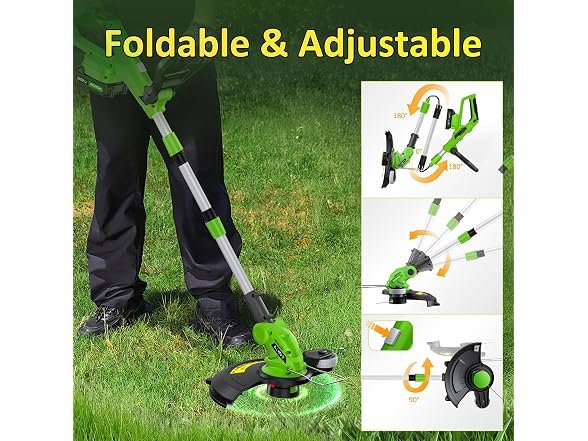 20V Electric String Trimmer, 2X 2.0Ah Battery