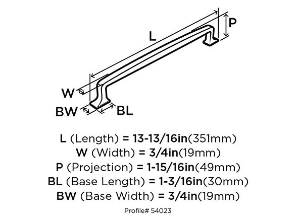 Amerock Westerly Pull, 12", Nickel