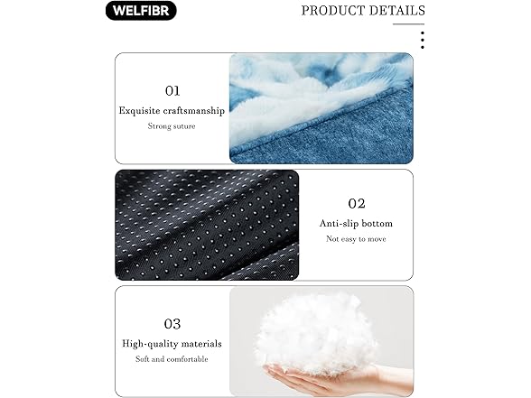 Welfibr Dog Bed with Shredded Foam Filling