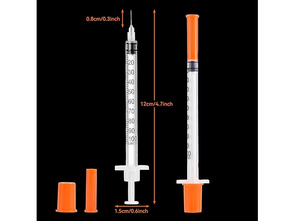 Walipuil 50 PACK U-100 Syringes 30G 5/16"