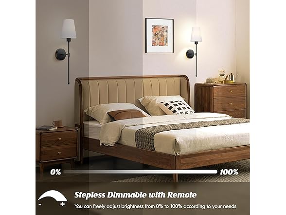 VerRon Battery Operated Wall Sconces Set of 2, Black