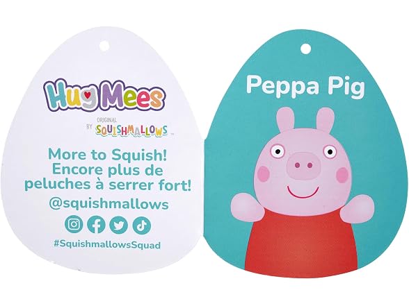 Squishmallows HugMees Original 10-Inch Peppa Pig
