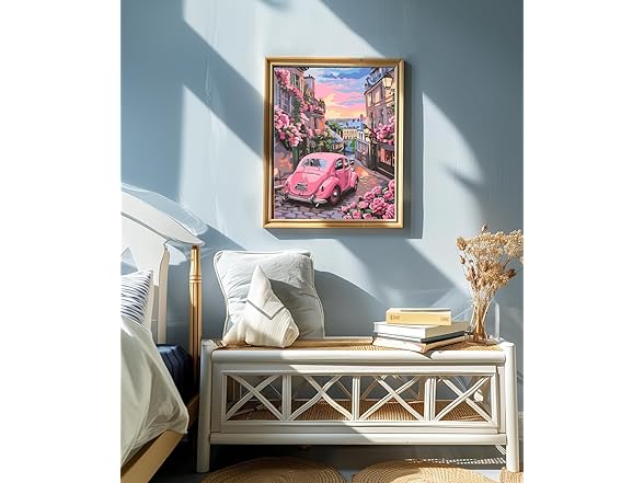 hoshiron Paint by Numbers Kit Vintage Pink Car