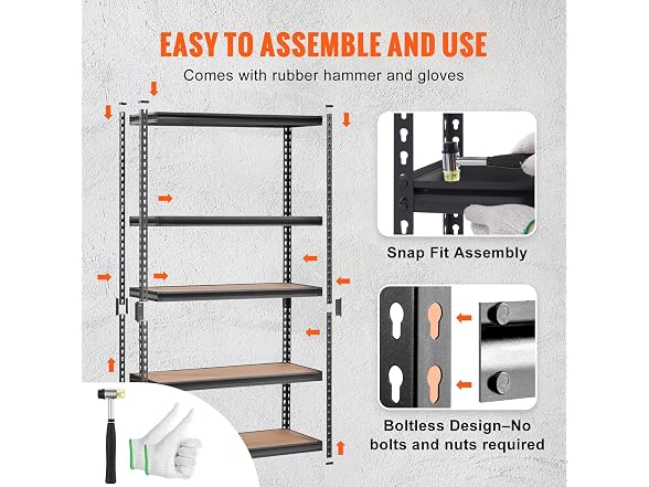 Storage Shelving Unit, 5-Tier Adjustable x48