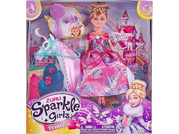 Sparkle Girlz Princess Doll with Royal Horse Playset
