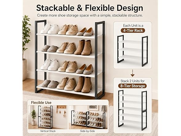 Orchidleaf 4-Tier Shoe Rack