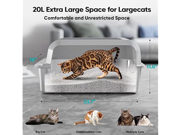 XL Stainless Steel Cat Litter Box