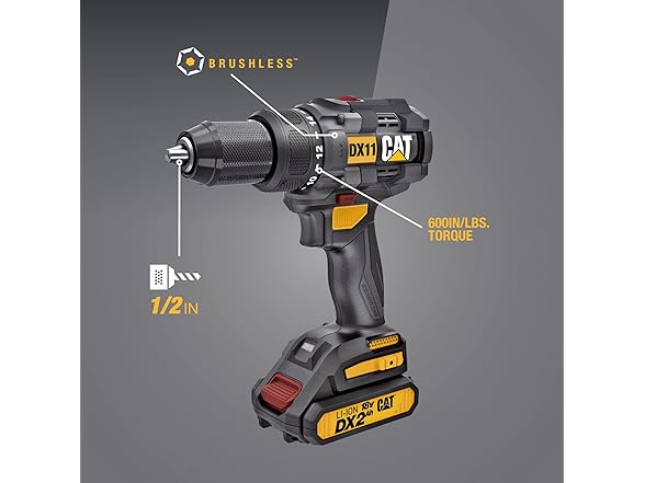 CAT DX11 18V Brushless 1/2in Drill/Driver Kit