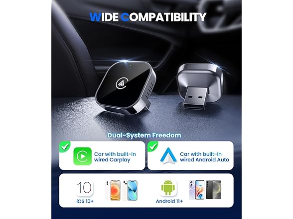 Teeran Wireless CarPlay & Android Auto Adapter