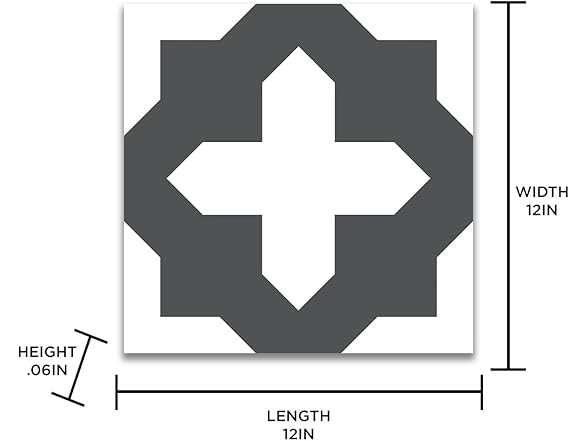 Nordic Peel & Stick Floor Tiles, Black 10pc