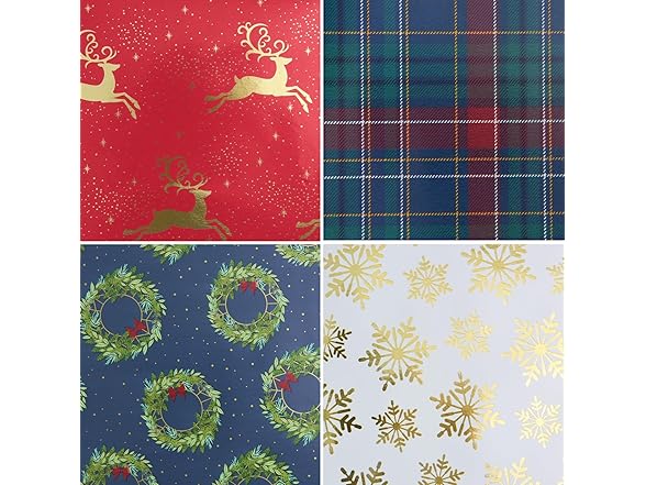 Gartner Studios 12ft Premium Wrapping Paper, 4 Rolls