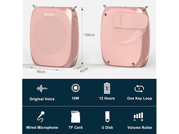 SHIDU Rose Gold Portable Voice Amplifier
