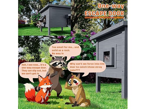 BRIOPAWS Grey Heated Outdoor Cat House- Grey