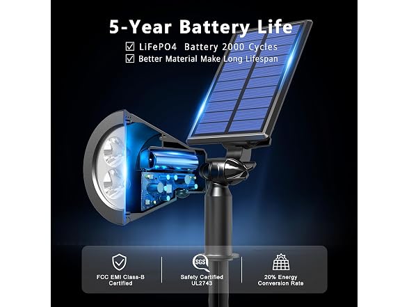 JEJOT 4-Pack Solar Spot Lights Focus