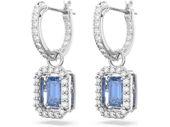 Swarovski Una Blue Octagon Earrings