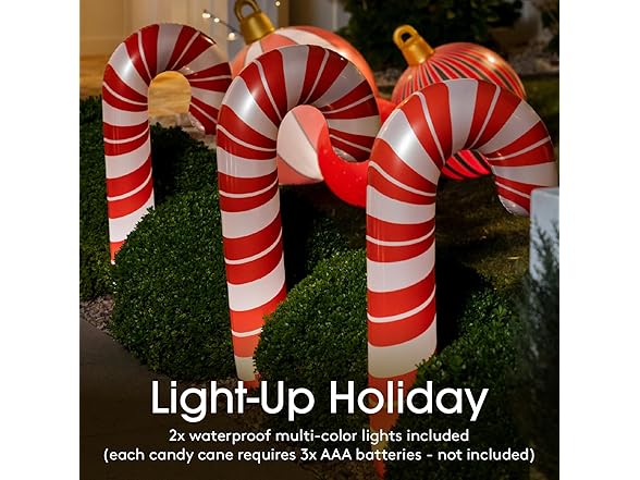 FUNBOY Oversized Inflatable Light-up Candy Cane