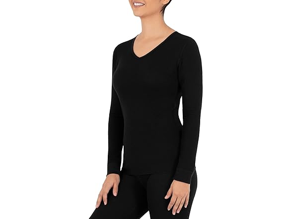 Fruit Of The Loom Women (XS) Micro Waffle V-Neck