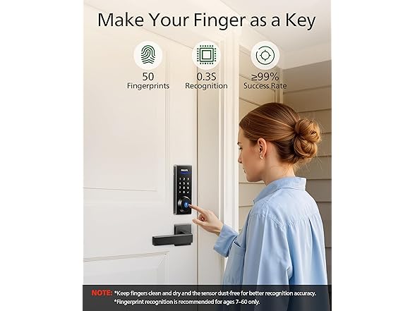 Philips DDL210X Fingerprint Keyless Entry Door Lock Matt B