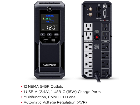 CyberPower CP1350AVRLCD3 LCD UPS System