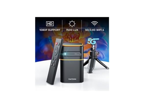 FATORK Mini Projector with 5G WiFi